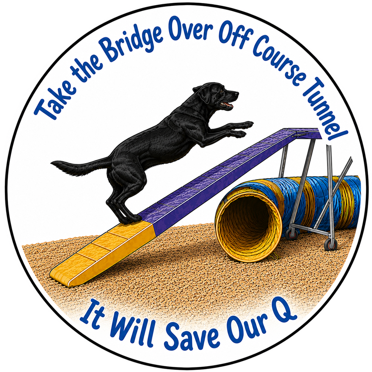 Bridge Over Off Course Tunnel / Labrador Retriever / 3" vinyl sticker
