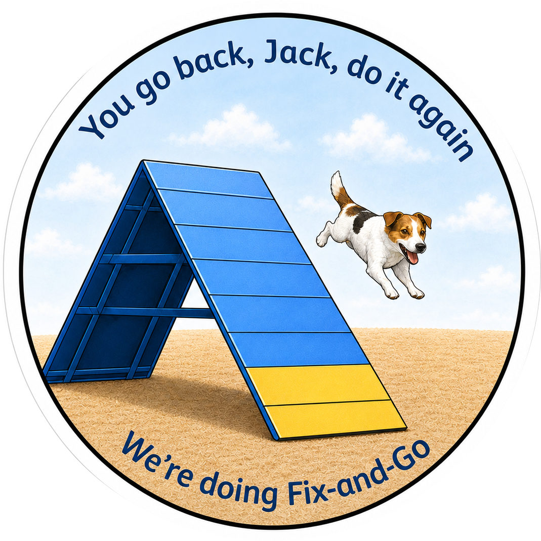 You Go Back, Jack, Do It Again / We're Doing Fix-and-Go / Jack Russell Terrier / 3" vinyl sticker