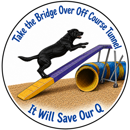Bridge Over Off Course Tunnel / Labrador Retriever / 3" vinyl sticker