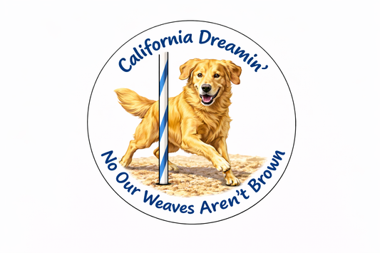 California Dreamin' / No Our Weaves Aren't Brown / Golden Retriever / 3" vinyl sticker