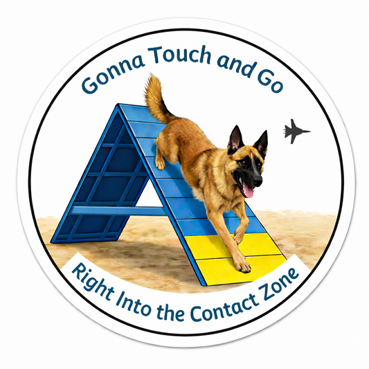 Touch and Go / Contact Zone / Belgian Malinois / 3" vinyl sticker