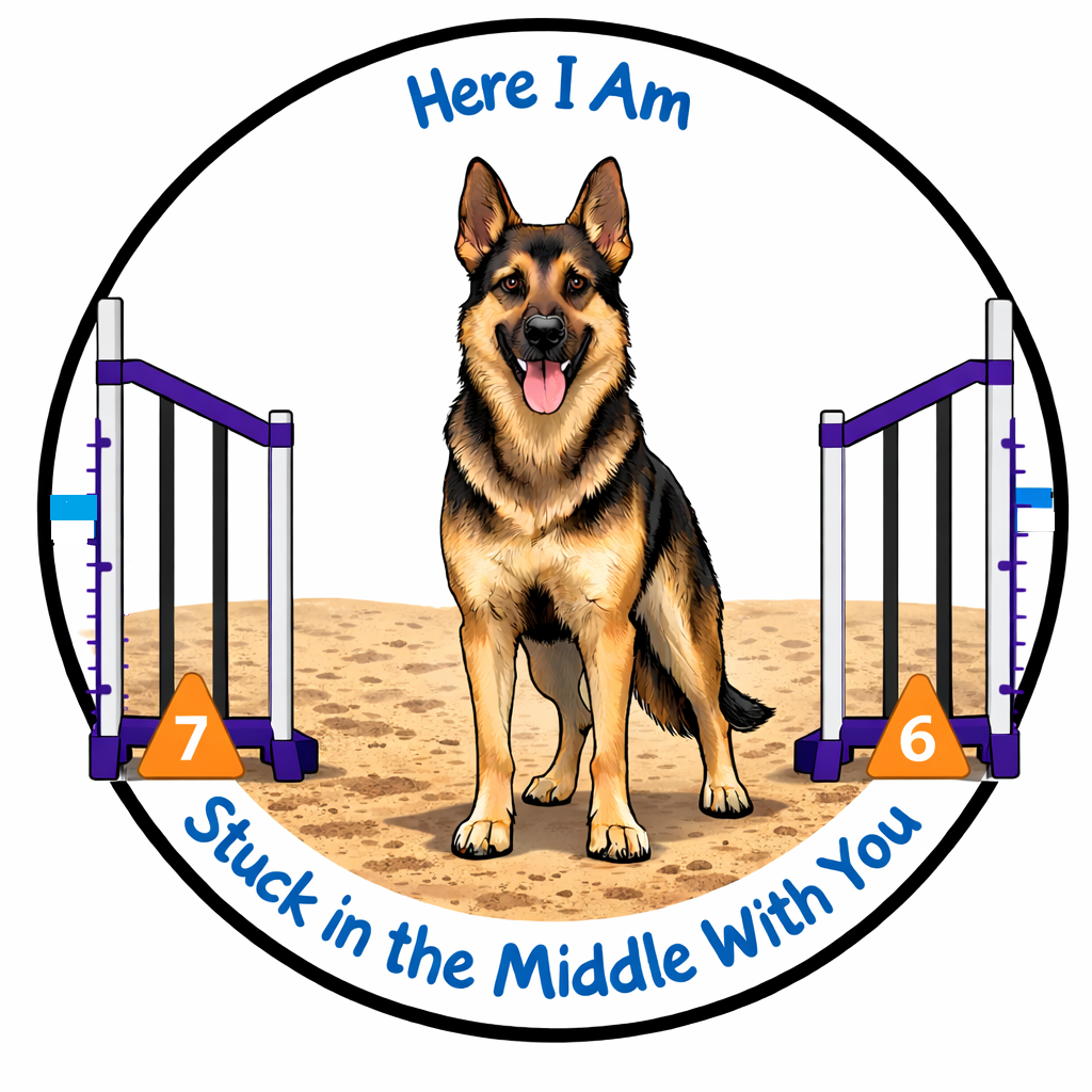 Stuck in the Middle With You / German Shepherd Dog / 3" vinyl sticker