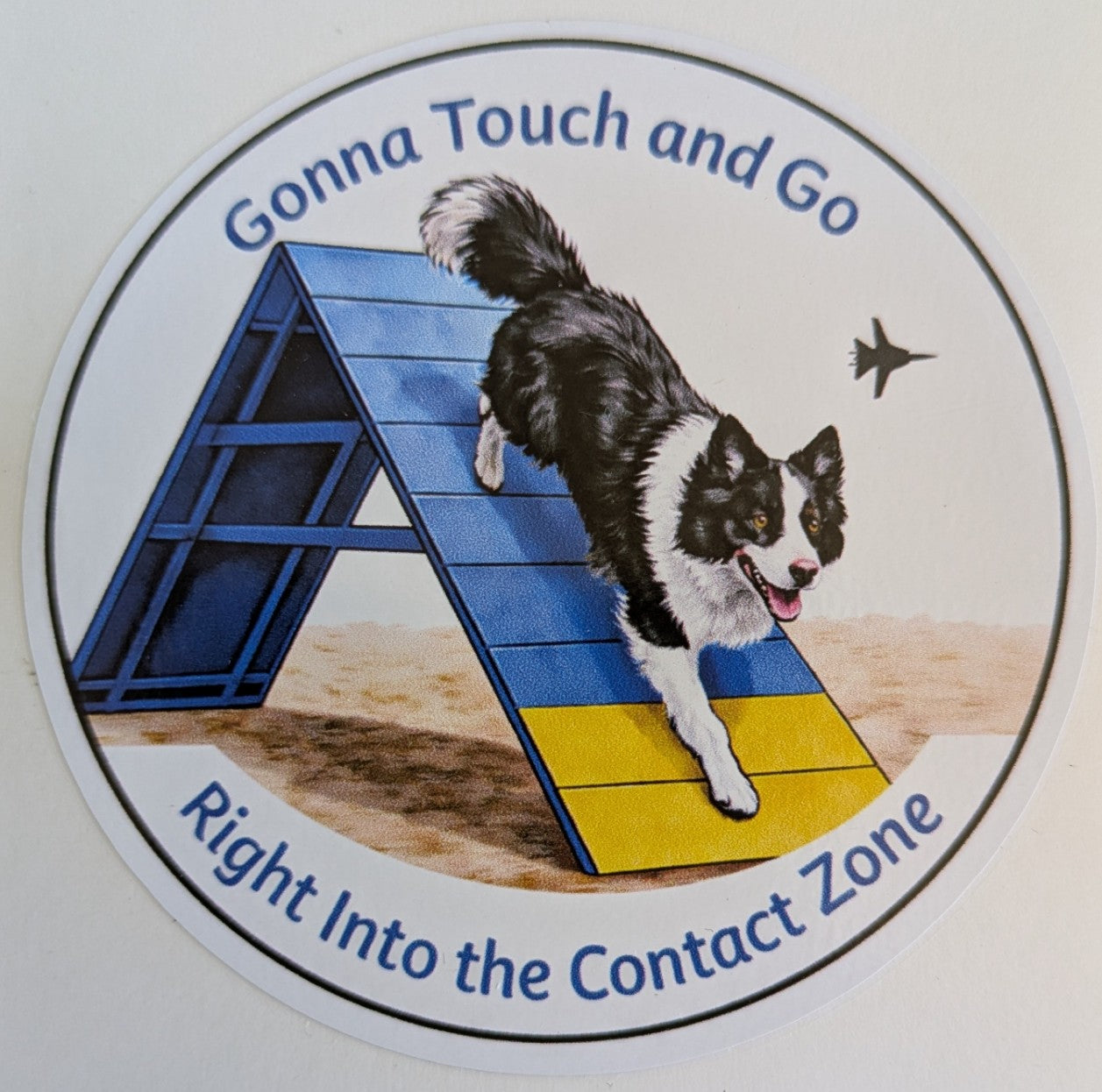 Touch and Go / Contact Zone / Border Collie / 3" vinyl sticker