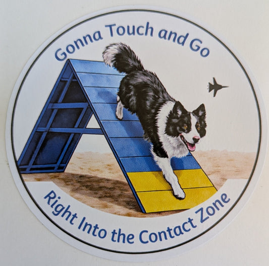 Touch and Go / Contact Zone / Border Collie / 3" vinyl sticker