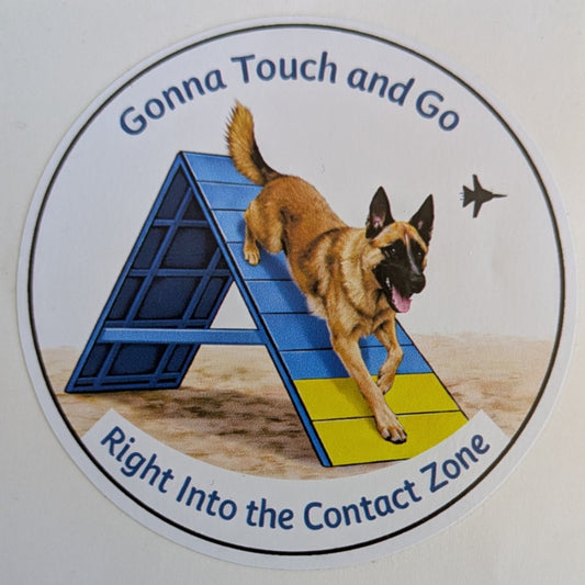 Touch and Go / Contact Zone / Belgian Malinois / 3" vinyl sticker